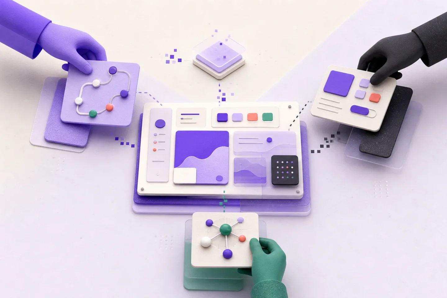 Verschillende disciplines brengen proces, ontwerp en techniek samen in één gedeeld digitaal product.